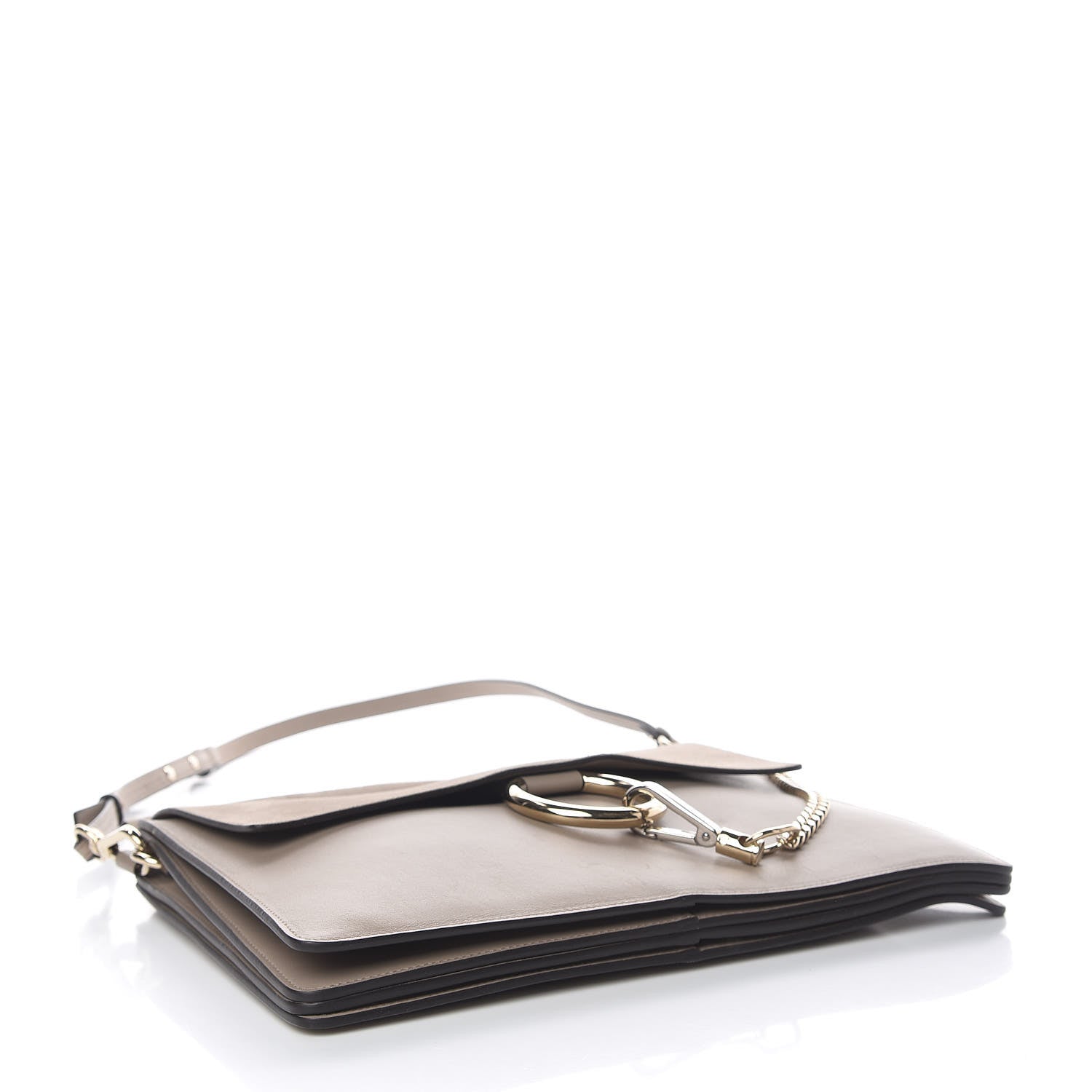 Chloe Calfskin Suede Medium Faye Shoulder Bag Motty Grey 4 of 13