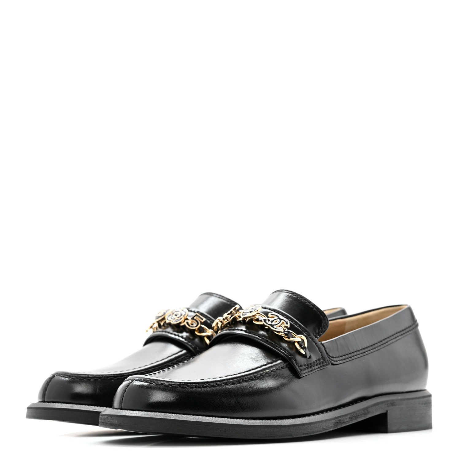 Chanel Calfskin Enamel Charms Mocassin Loafers 39 Black 5 of 11