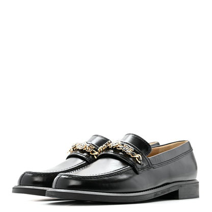 Chanel Calfskin Enamel Charms Mocassin Loafers 39 Black 5 of 11