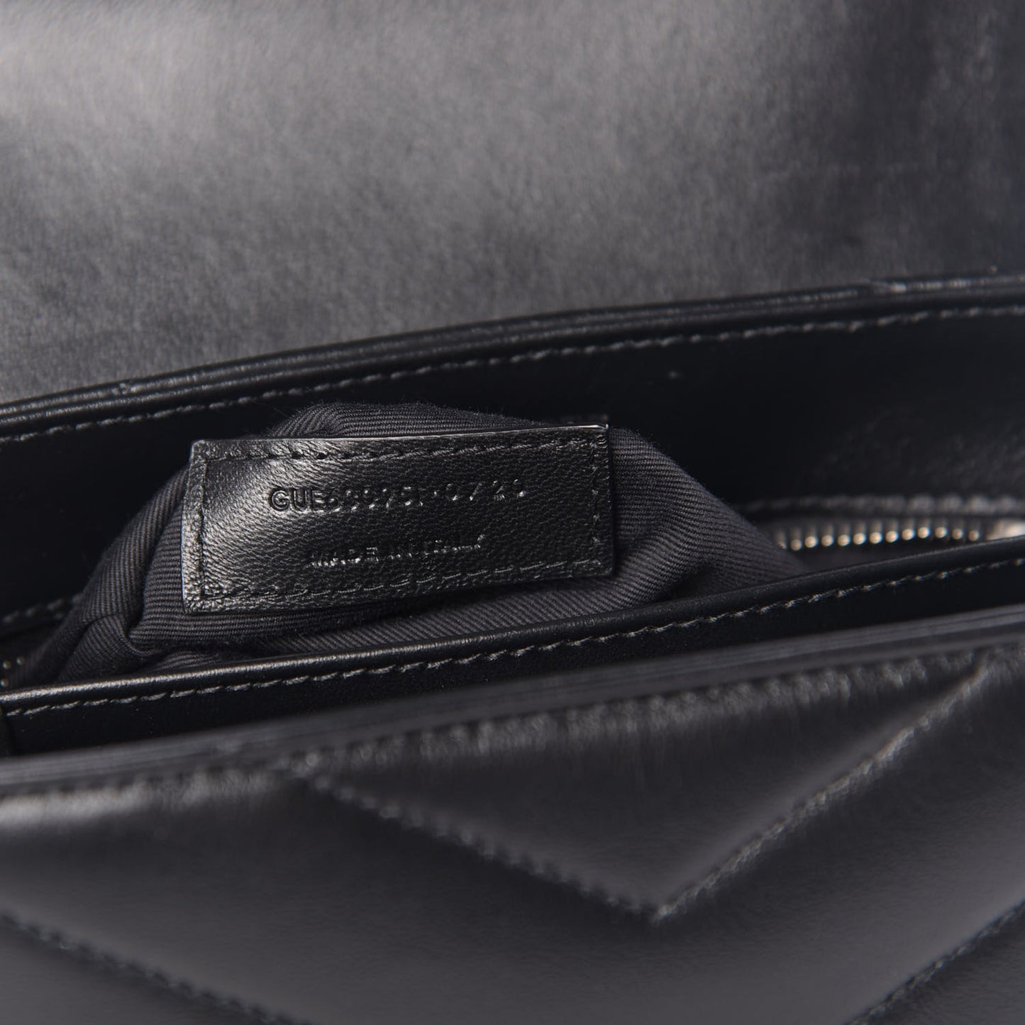 Calfskin Y Quilted Monogram Toy Loulou Crossbody Bag Black