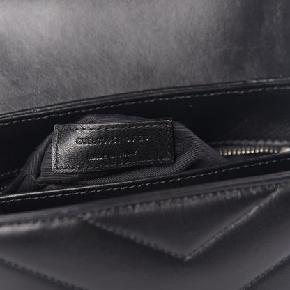 Saint Laurent Calfskin Y Quilted Monogram Toy Loulou Crossbody Bag Black 7 of 11