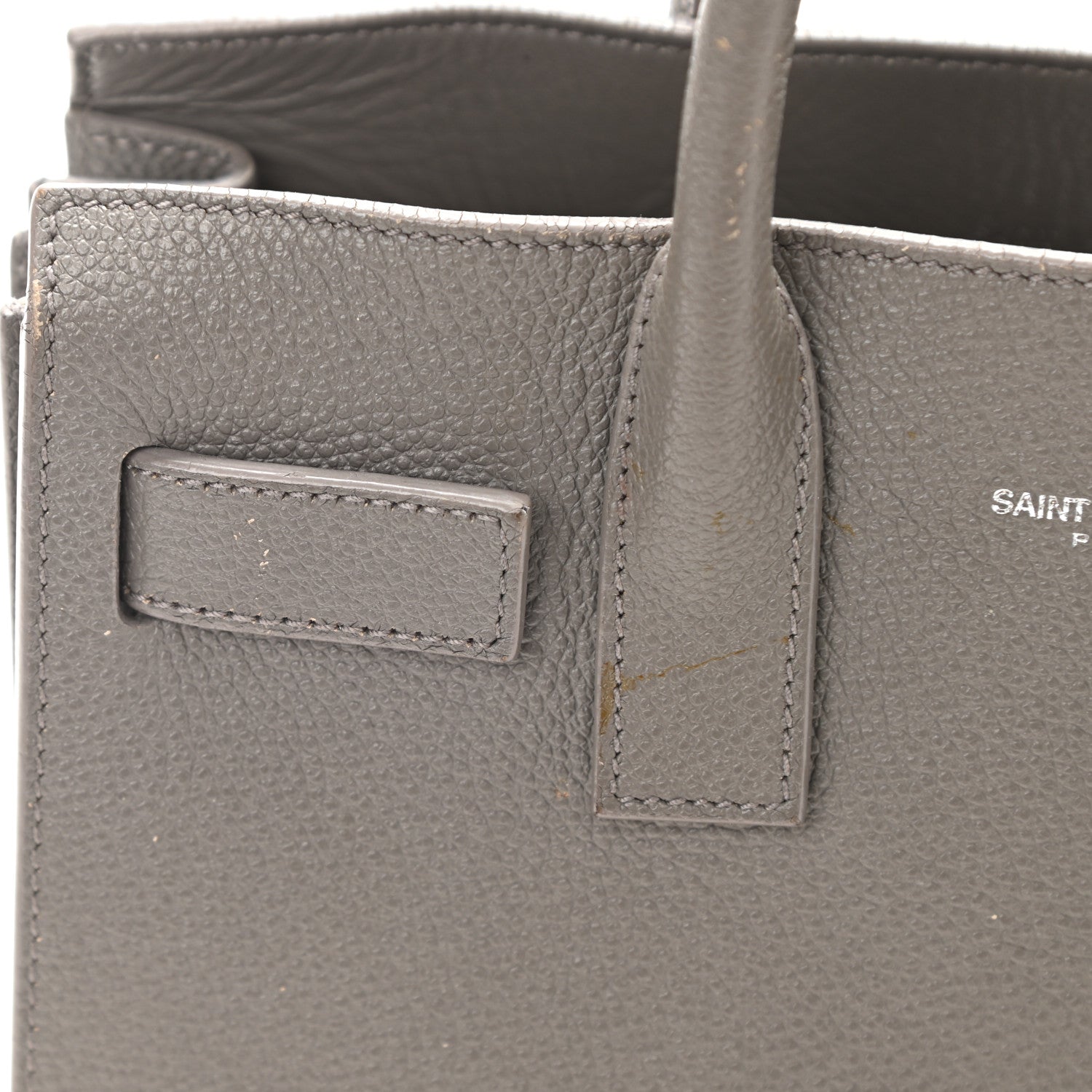 Saint Laurent Grained Calfskin Nano Sac De Jour Fog 10 of 11
