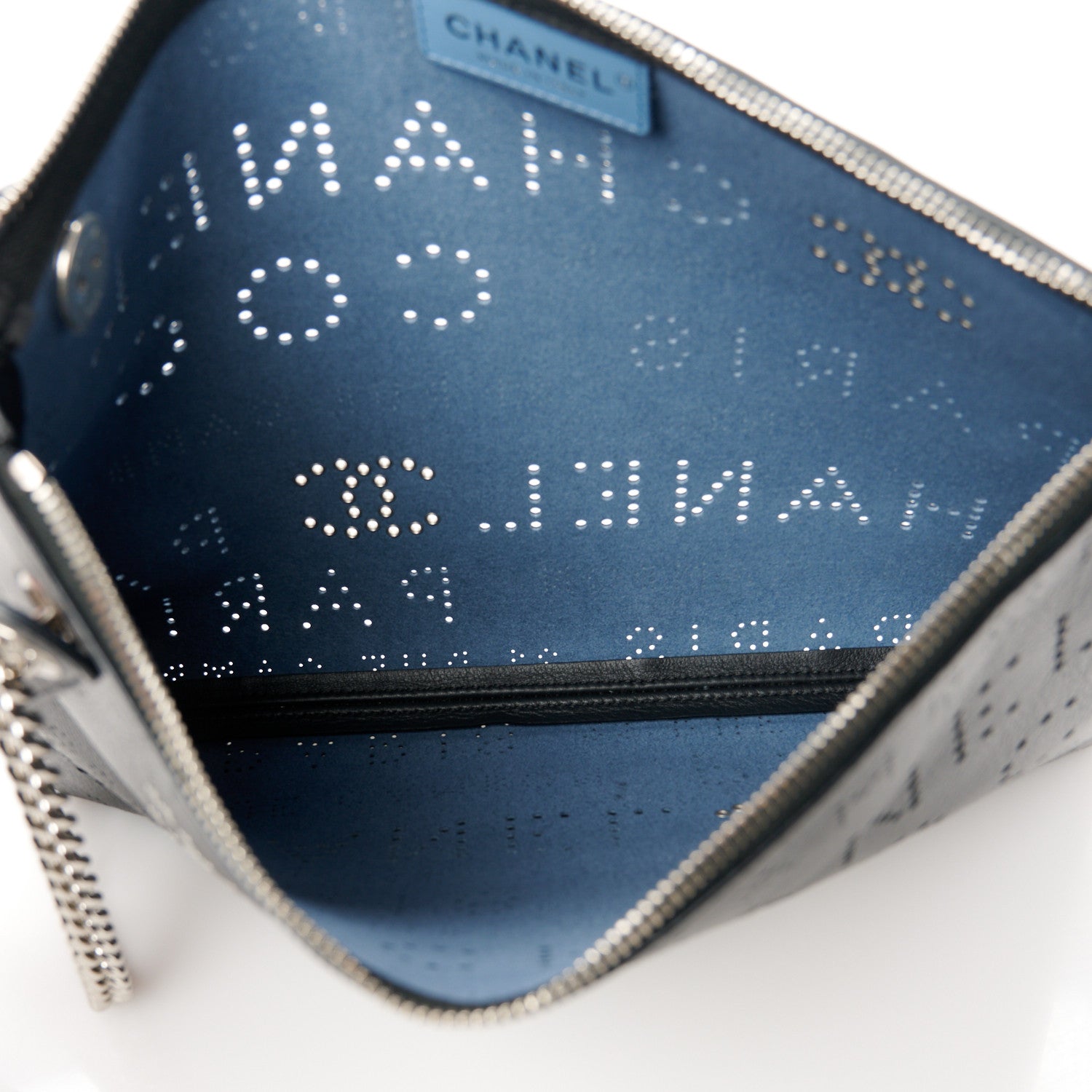 Chanel Calfskin Eyelets Clutch Black 5 of 9