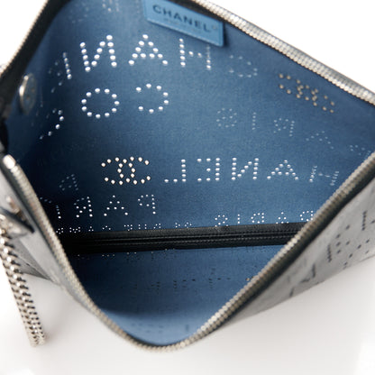 Chanel Calfskin Eyelets Clutch Black 5 of 9