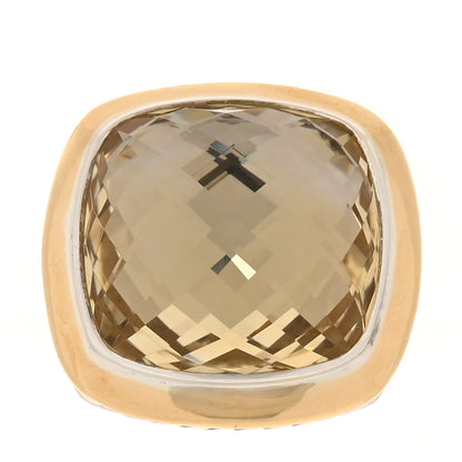 David Yurman Sterling Silver 18K Yellow Gold Citrine 20mm Albion Statement Ring 52 6 1 of 6