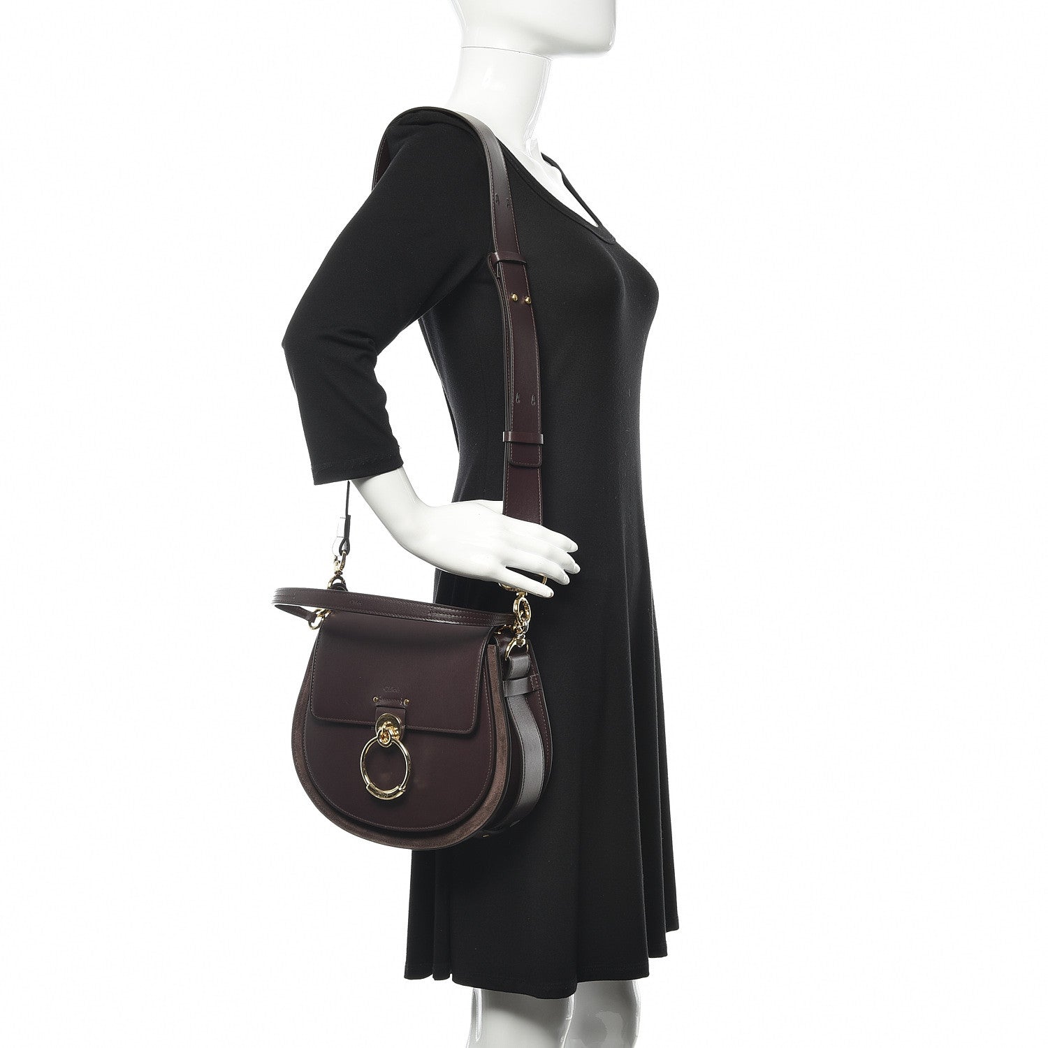 Chloe Calfskin Large Tess Bag Black Raisin 2 of 9