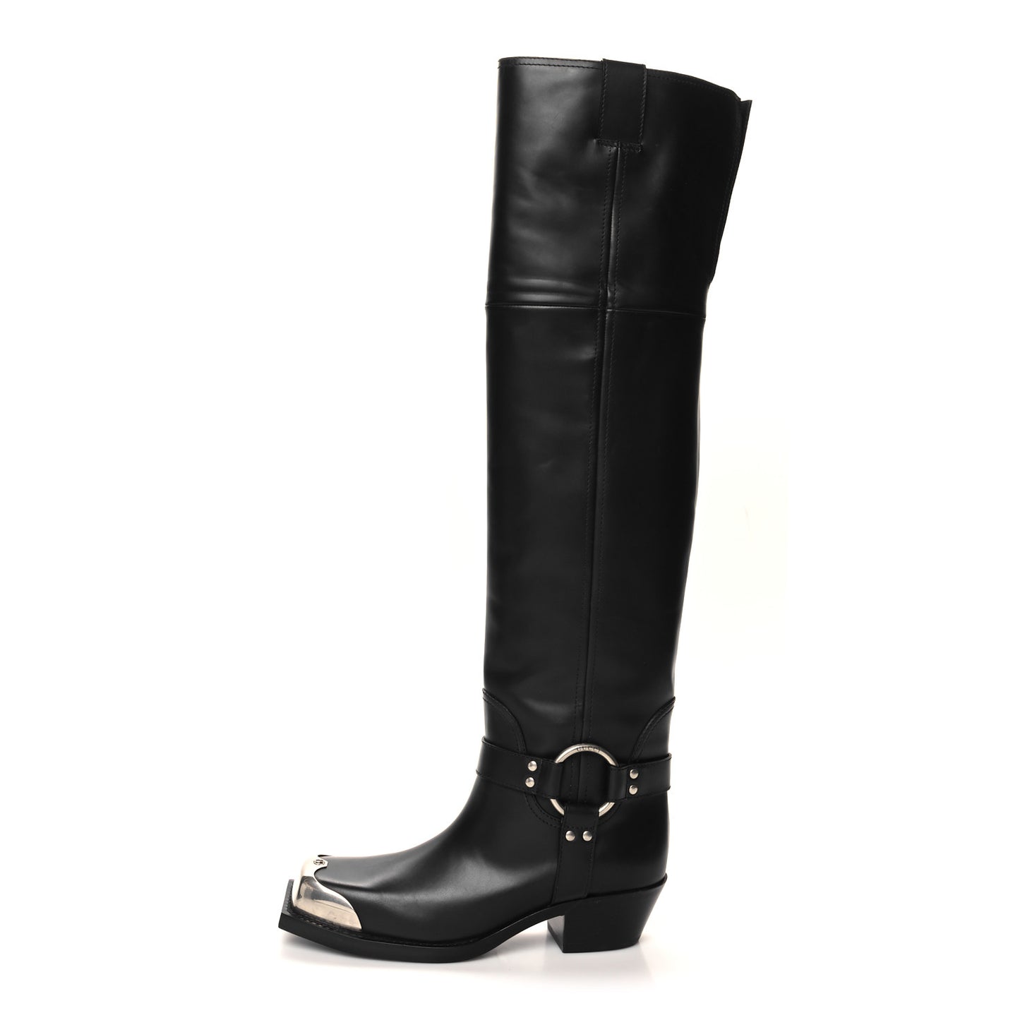 Lifford Calfskin Opal Over The Knee Boots 39.5 Black