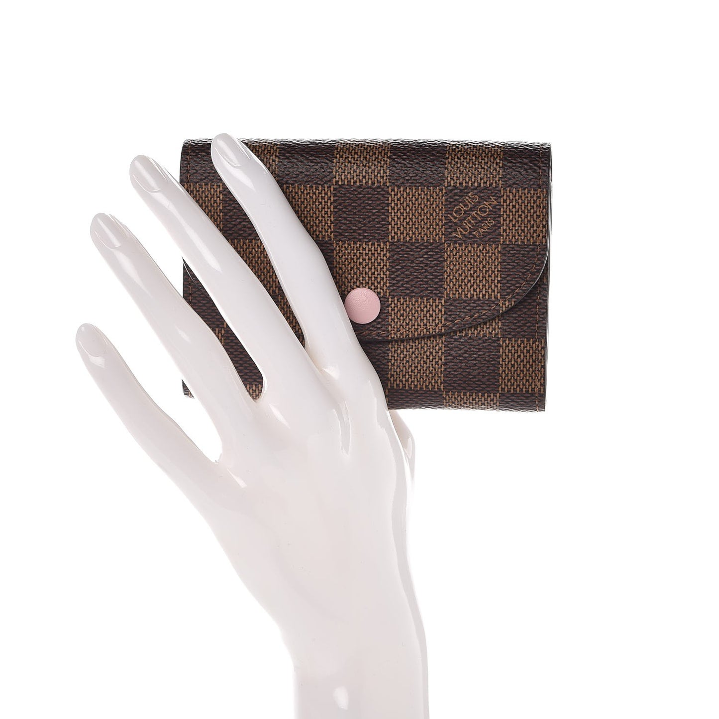 Damier Ebene Rosalie Coin Purse Rose Ballerine