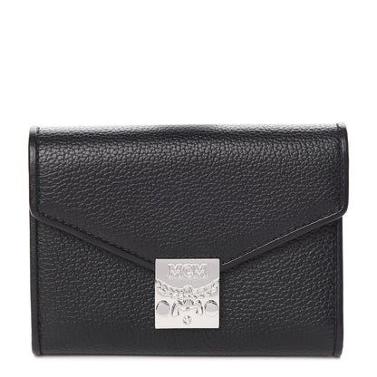 MCM Grained Calfskin Compact Wallet Black 1 of 7