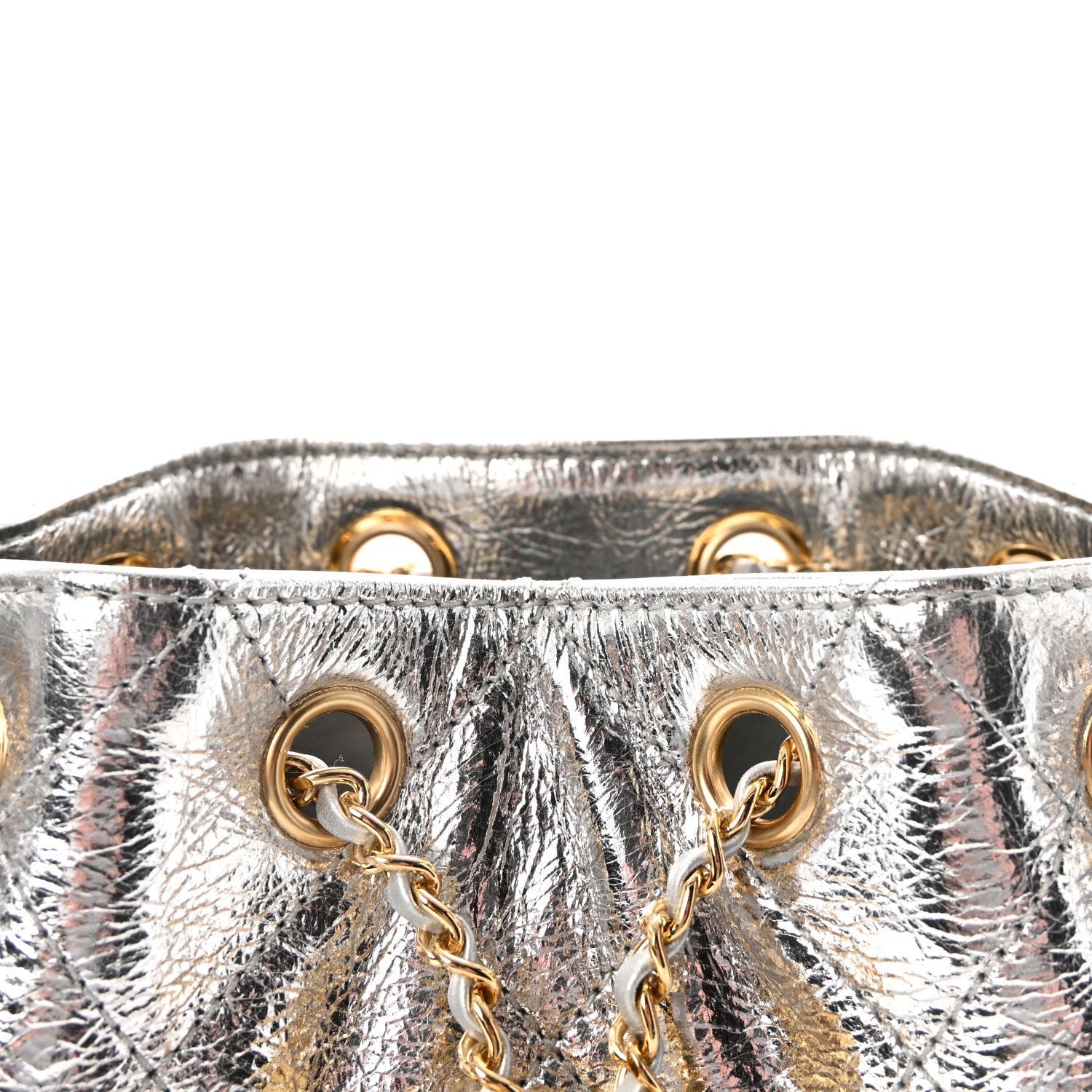 Chanel Metallic Aged Calfskin Quilted Mini Chanel 25 Handbag Silver 8 of 11
