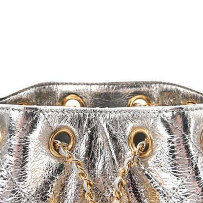 Chanel Metallic Aged Calfskin Quilted Mini Chanel 25 Handbag Silver 8 of 11