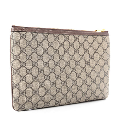 Gucci GG Supreme Monogram Large Ophidia Pouch Clutch Brown 3 of 12