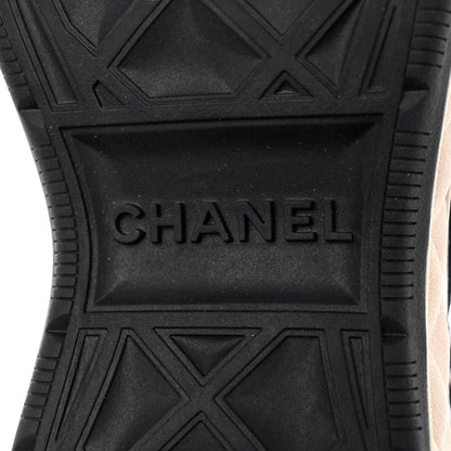 Chanel Suede Calfskin Embroidered CC Sneakers 38 Black 7 of 9