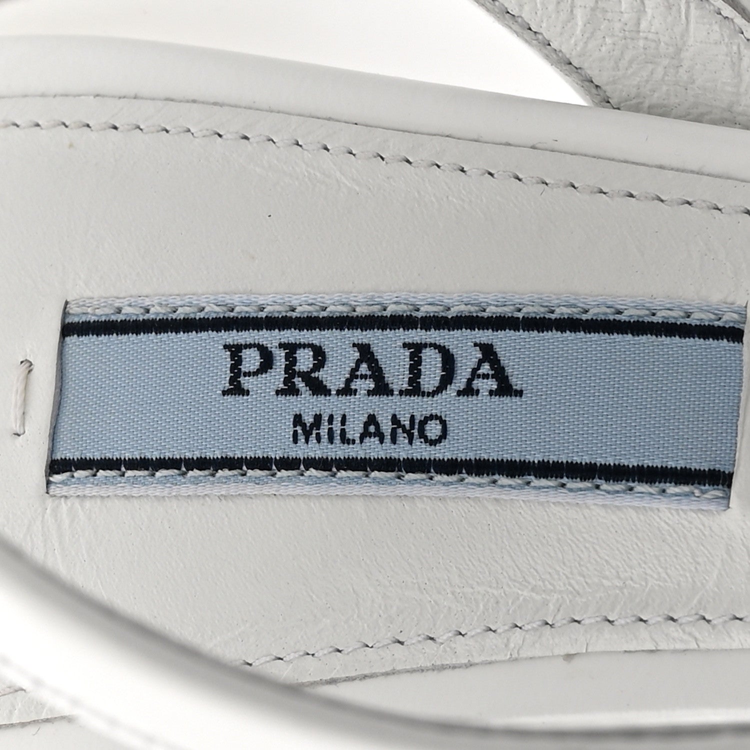 Prada Spazzolato Metal Triangle Logo Ankle Strap 100mm Sandals 36.5 Black White 8 of 10
