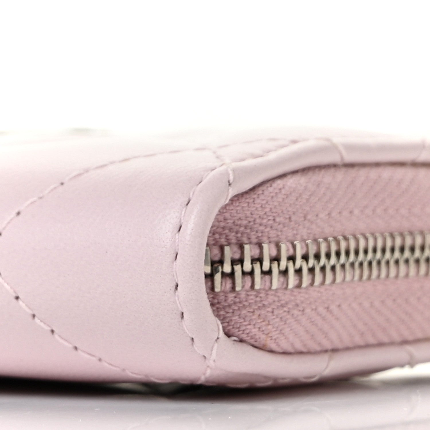 Chanel Lambskin Quilted Zip Around Coin Purse Wallet Light Pink 9 of 10