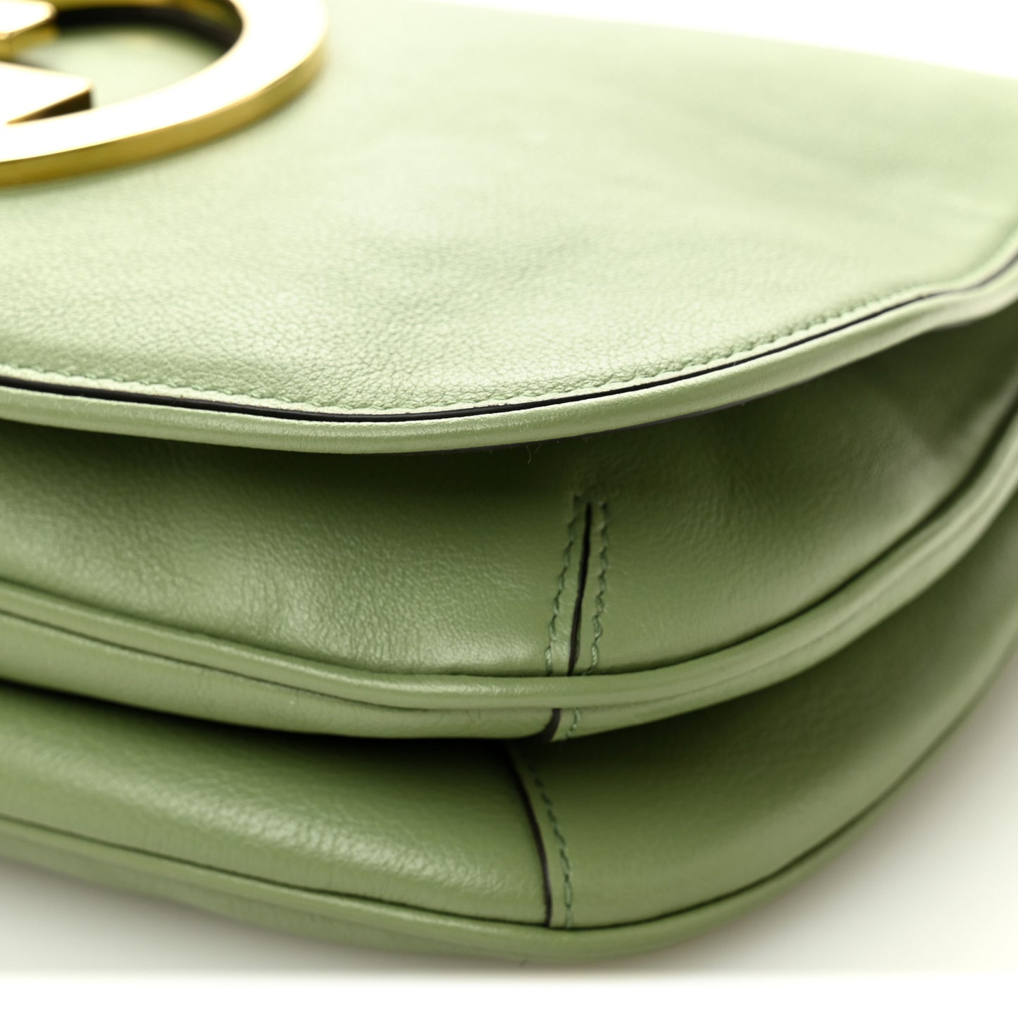 Roxy Calfskin Web Medium Blondie Top Handle Shoulder Flap Bag Salamander Green