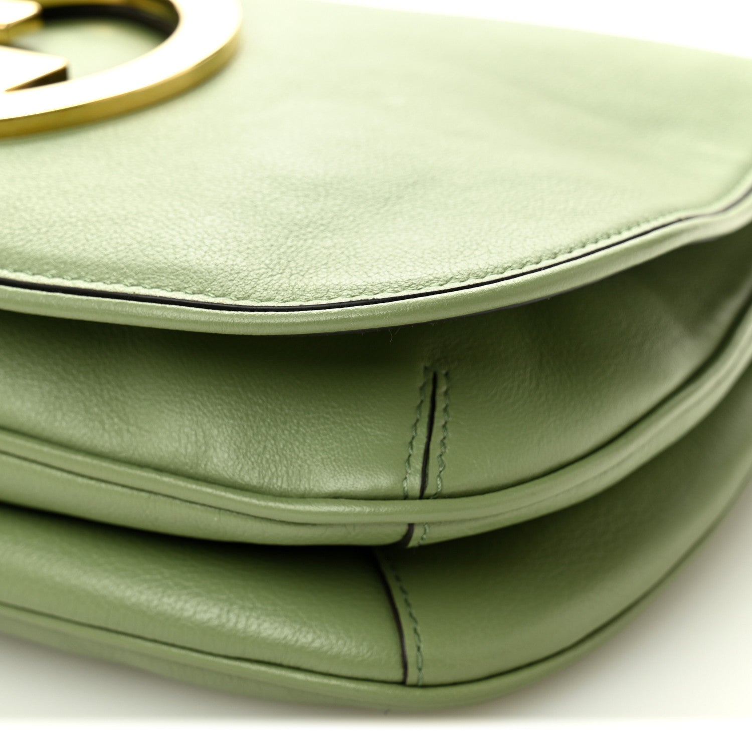 Gucci Roxy Calfskin Web Medium Blondie Top Handle Shoulder Flap Bag Salamander Green 10 of 12