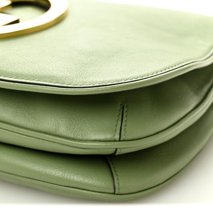 Gucci Roxy Calfskin Web Medium Blondie Top Handle Shoulder Flap Bag Salamander Green 10 of 12