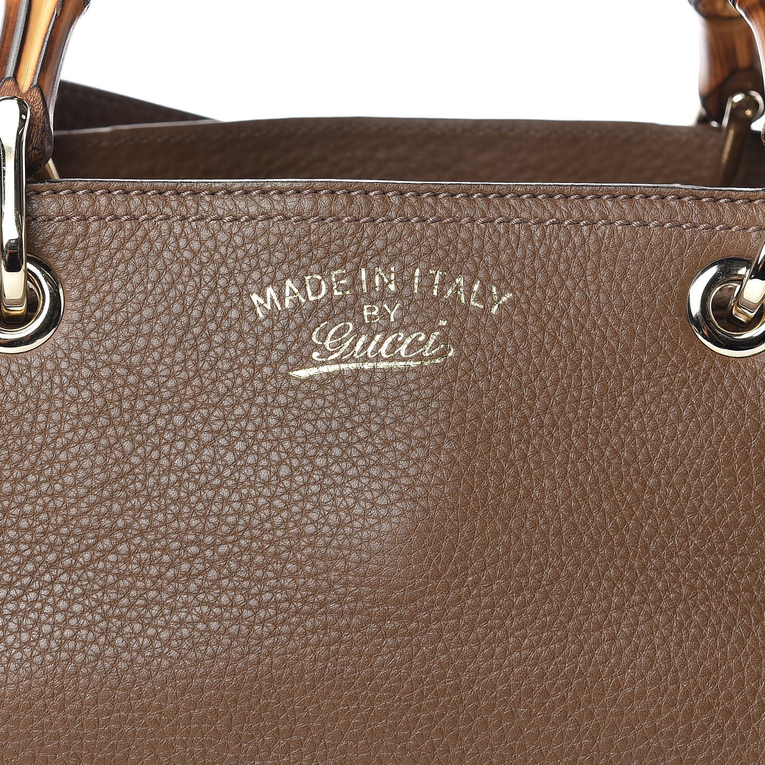 Gucci Pebbled Calfskin Medium Bamboo Shopper Tote Acero 9 of 12