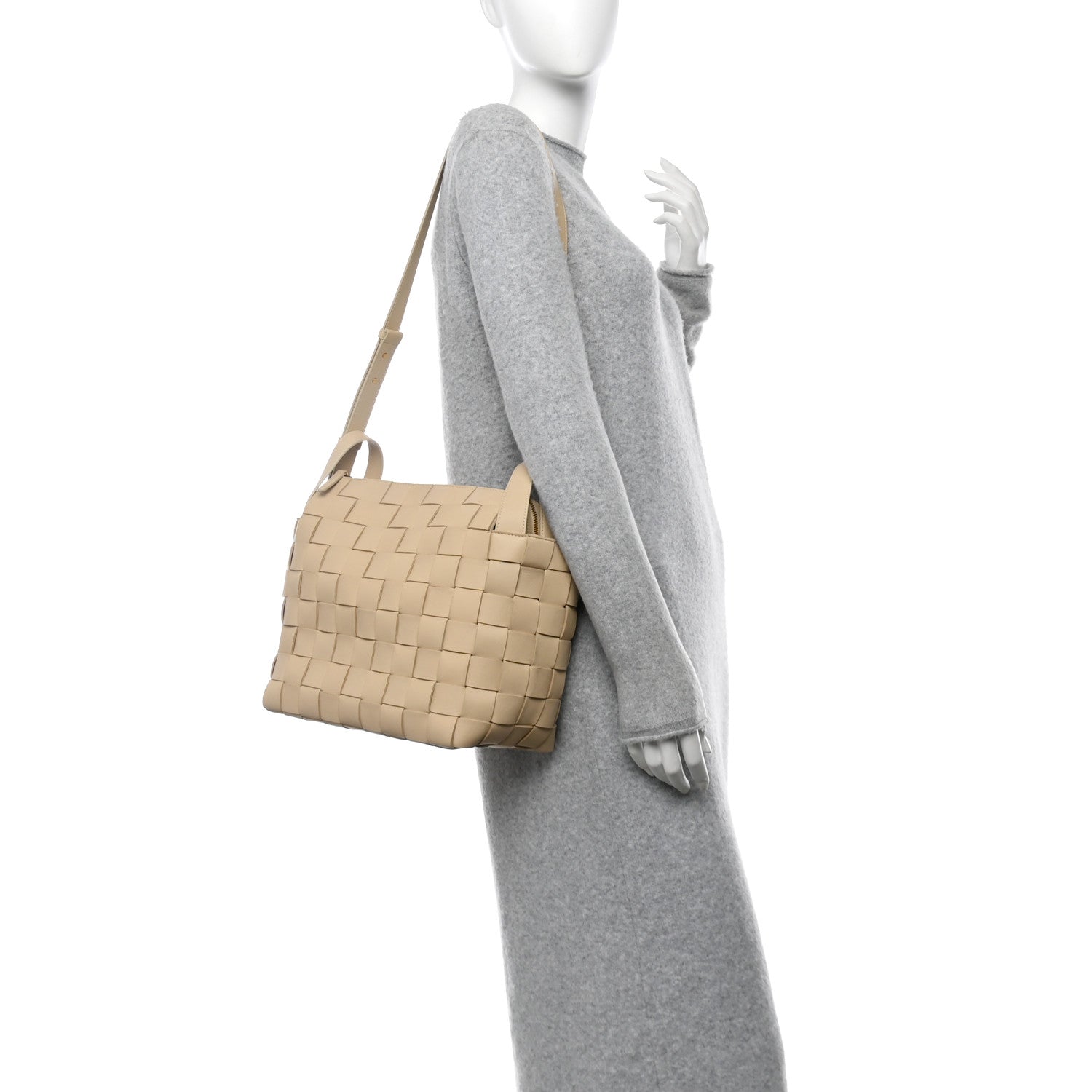Bottega Veneta Lambskin Maxi Intrecciato Bowling Cassette Shoulder Bag Porridge 2 of 13