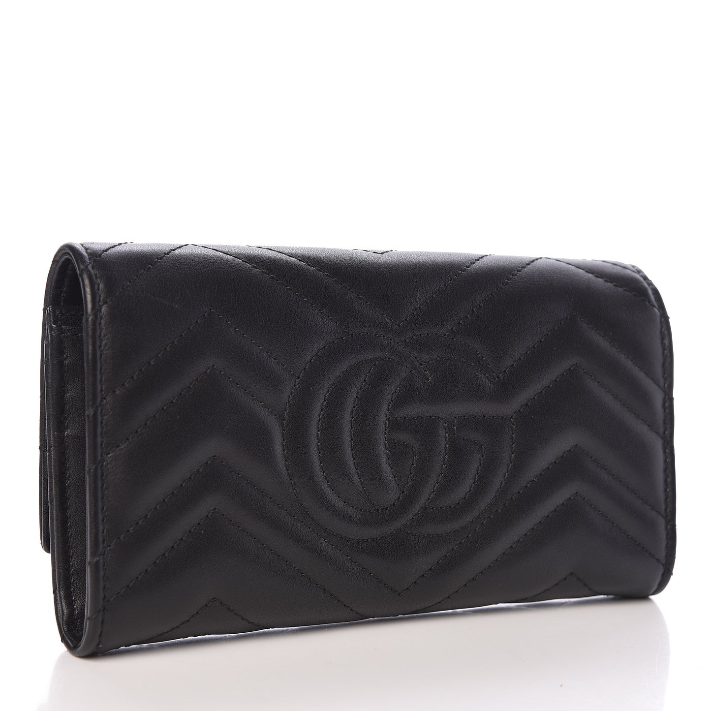 Calfskin Matelasse GG Marmont Continental Wallet Black
