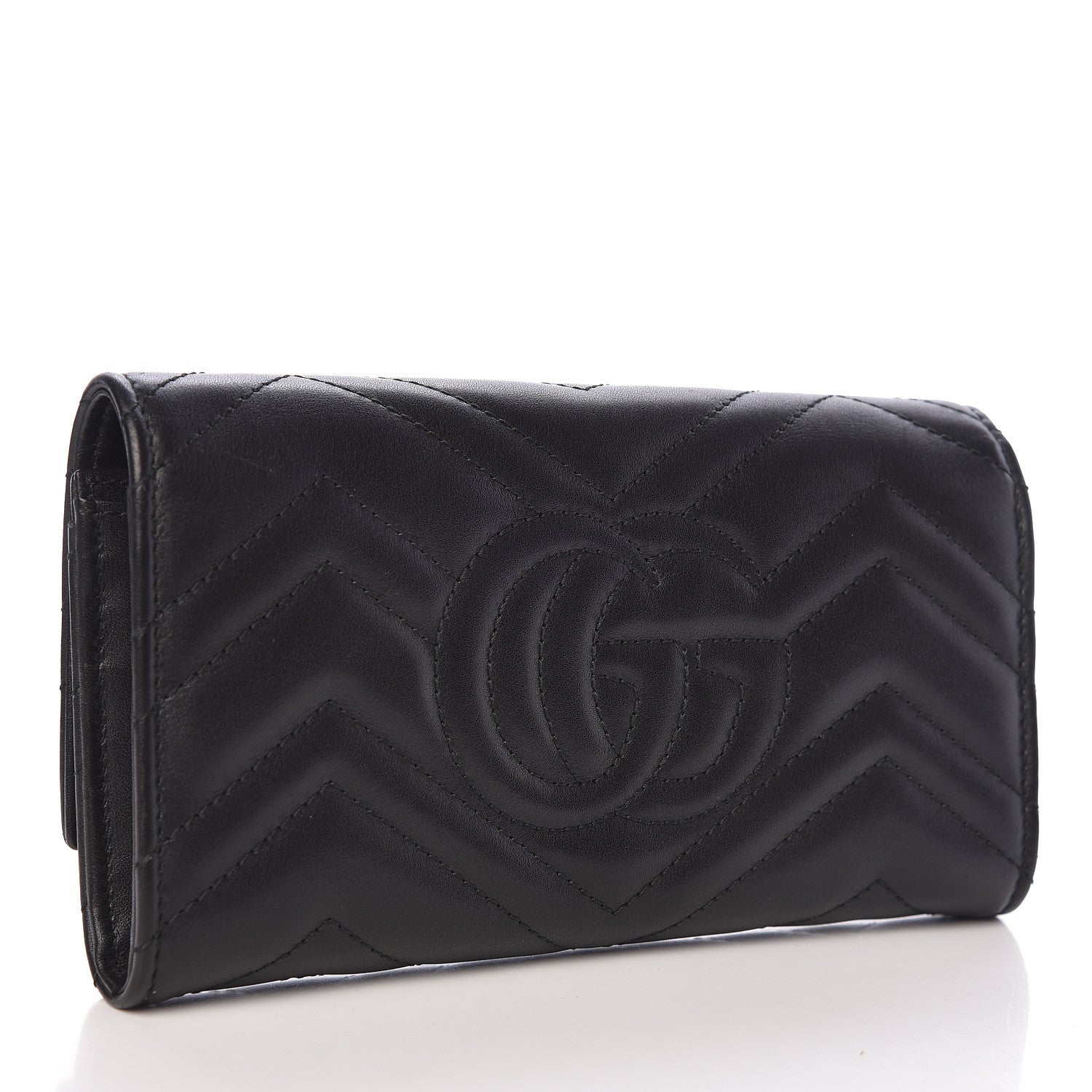 Gucci Calfskin Matelasse GG Marmont Continental Wallet Black 3 of 8
