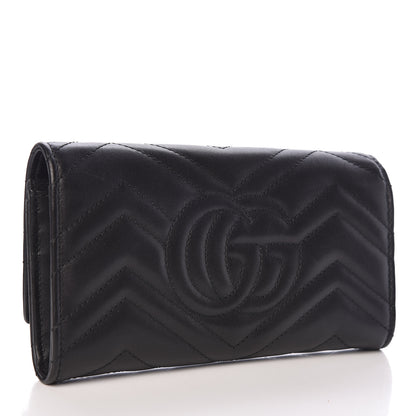 Gucci Calfskin Matelasse GG Marmont Continental Wallet Black 3 of 8