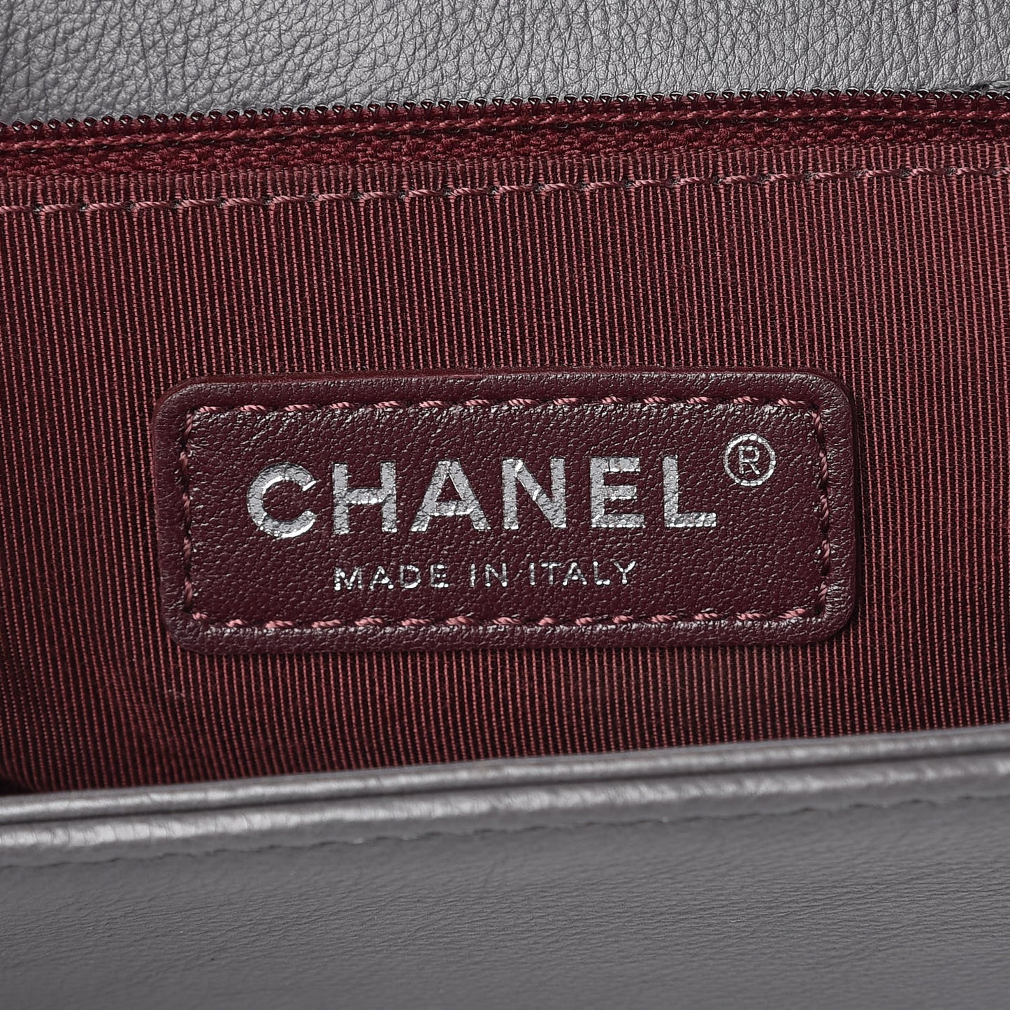 Calfskin Double Stitch New Medium Boy Flap Grey