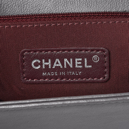Chanel Calfskin Double Stitch New Medium Boy Flap Grey 6 of 12