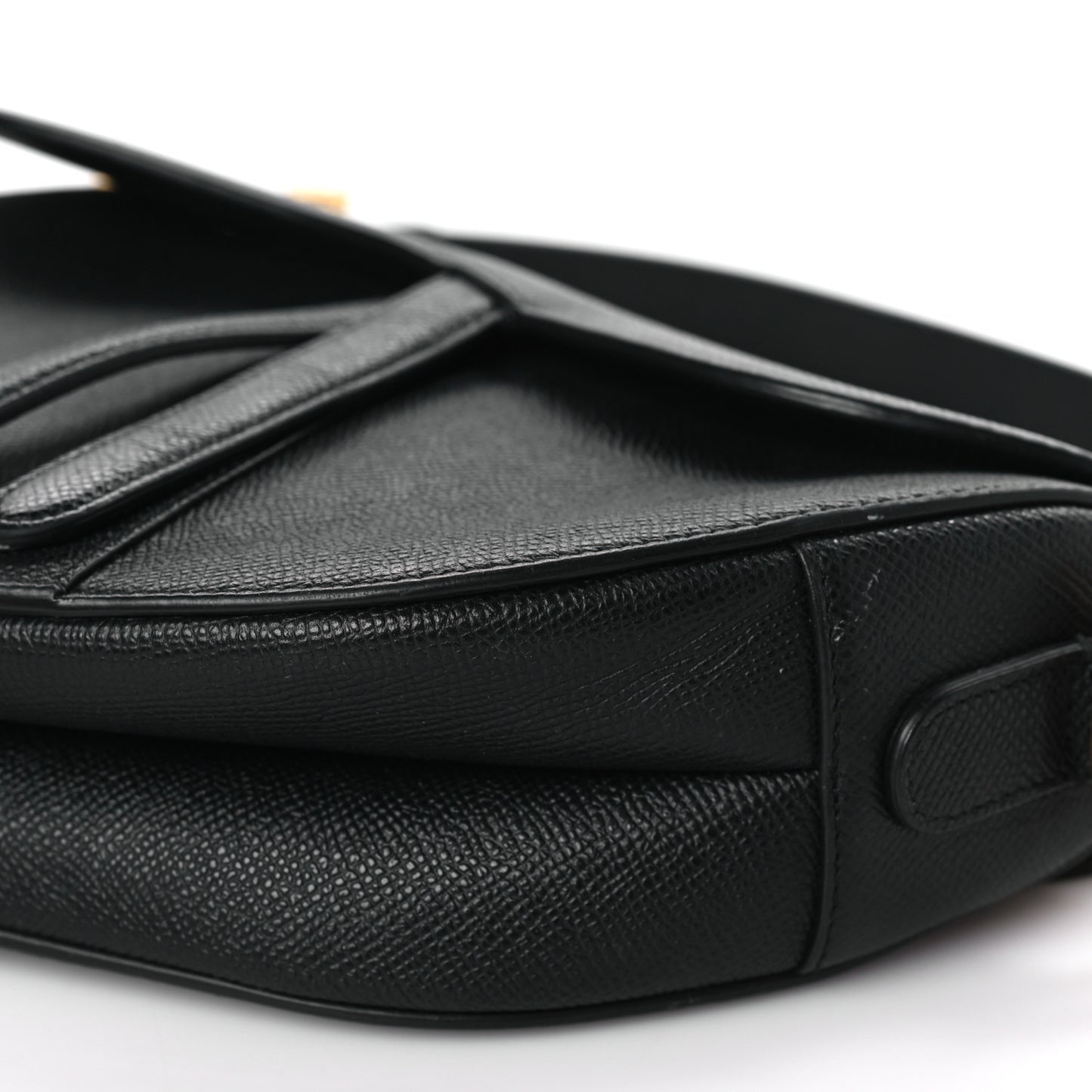 Grained Calfskin Saddle Bag Black