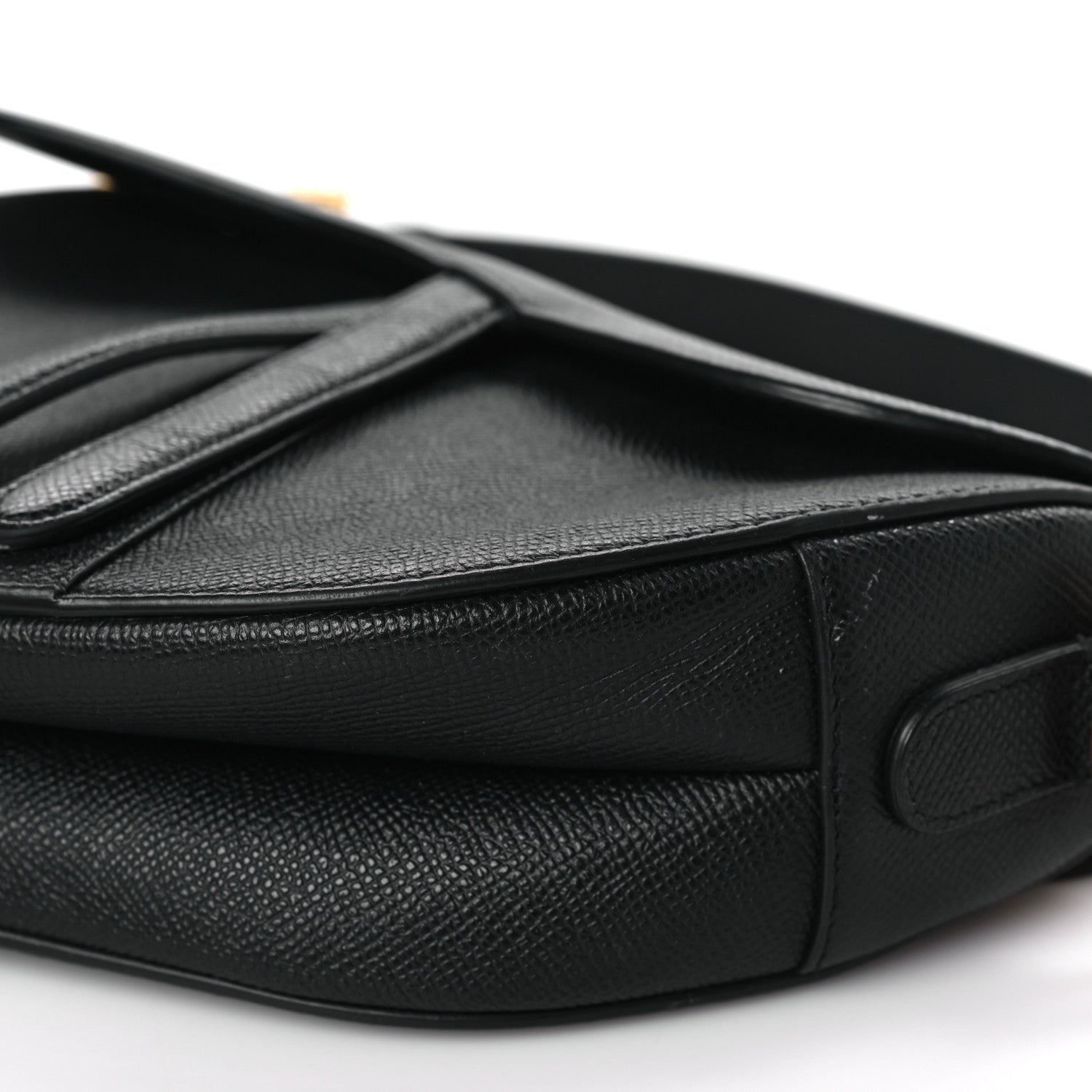 Christian Dior Grained Calfskin Saddle Bag Black 9 of 10