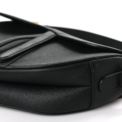 Christian Dior Grained Calfskin Saddle Bag Black 9 of 10