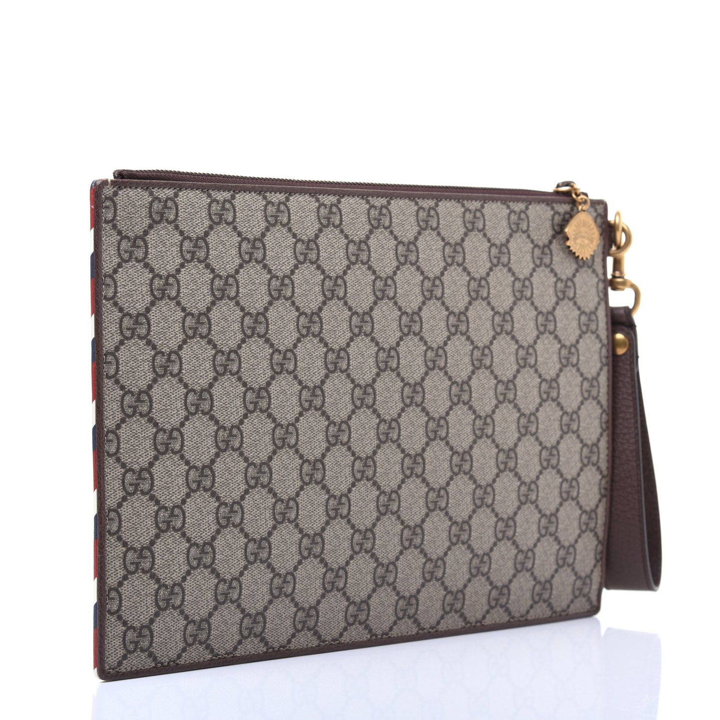 GG Supreme Monogram Courrier Documents Holder Beige New Acero