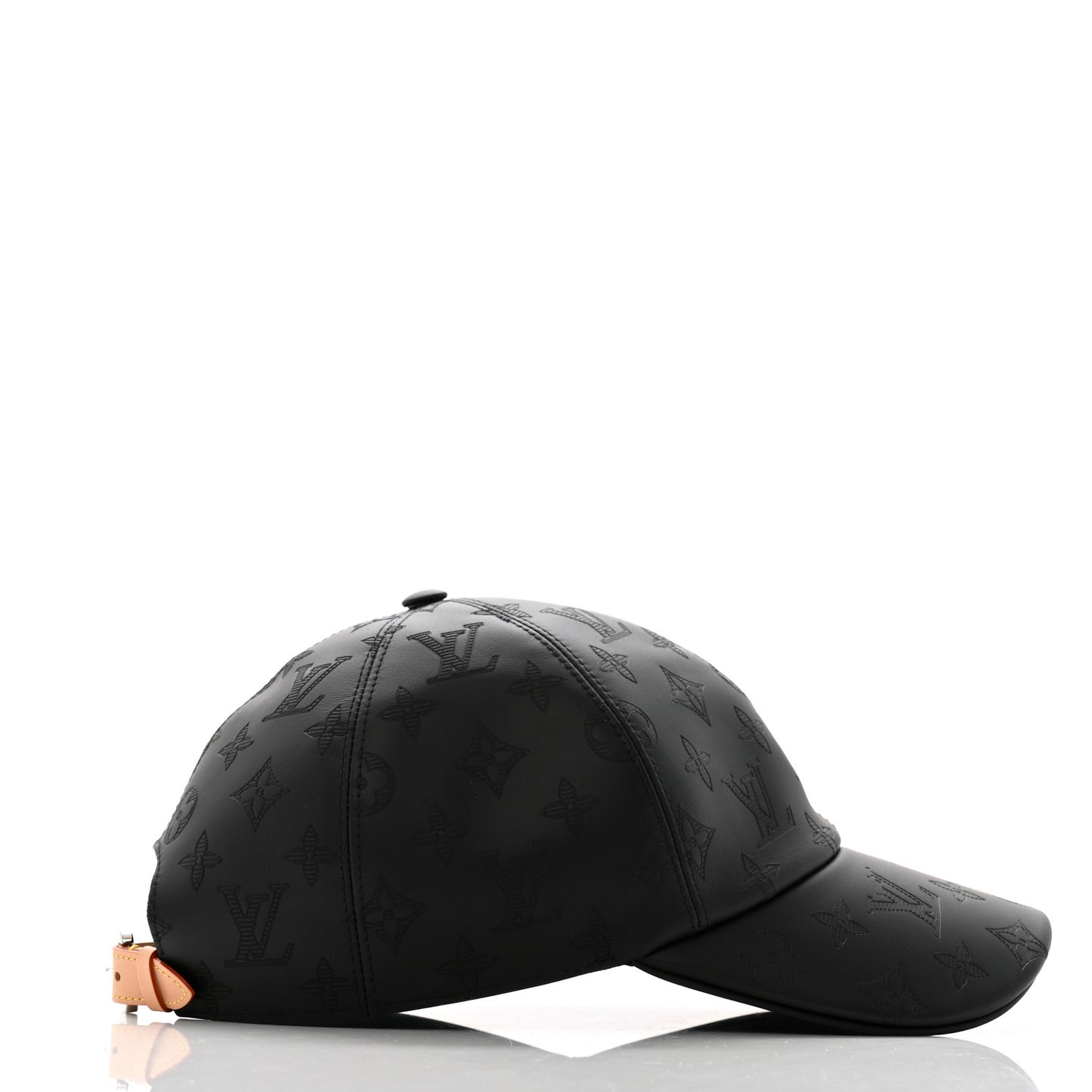 Calfskin Monogram Shadow Baseball Cap 58 Black