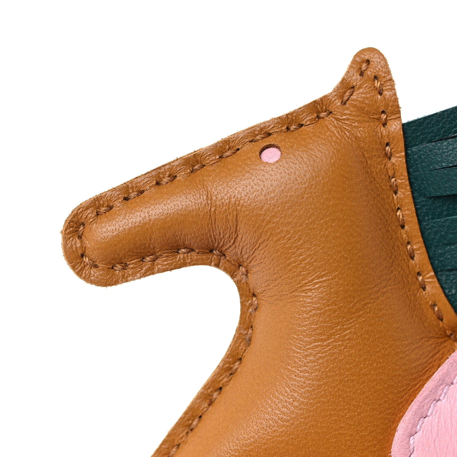 Hermes Milo Lambskin Grigri Rodeo Horse Bag Charm PM Sesame Malachite Rose Sakura 4 of 5