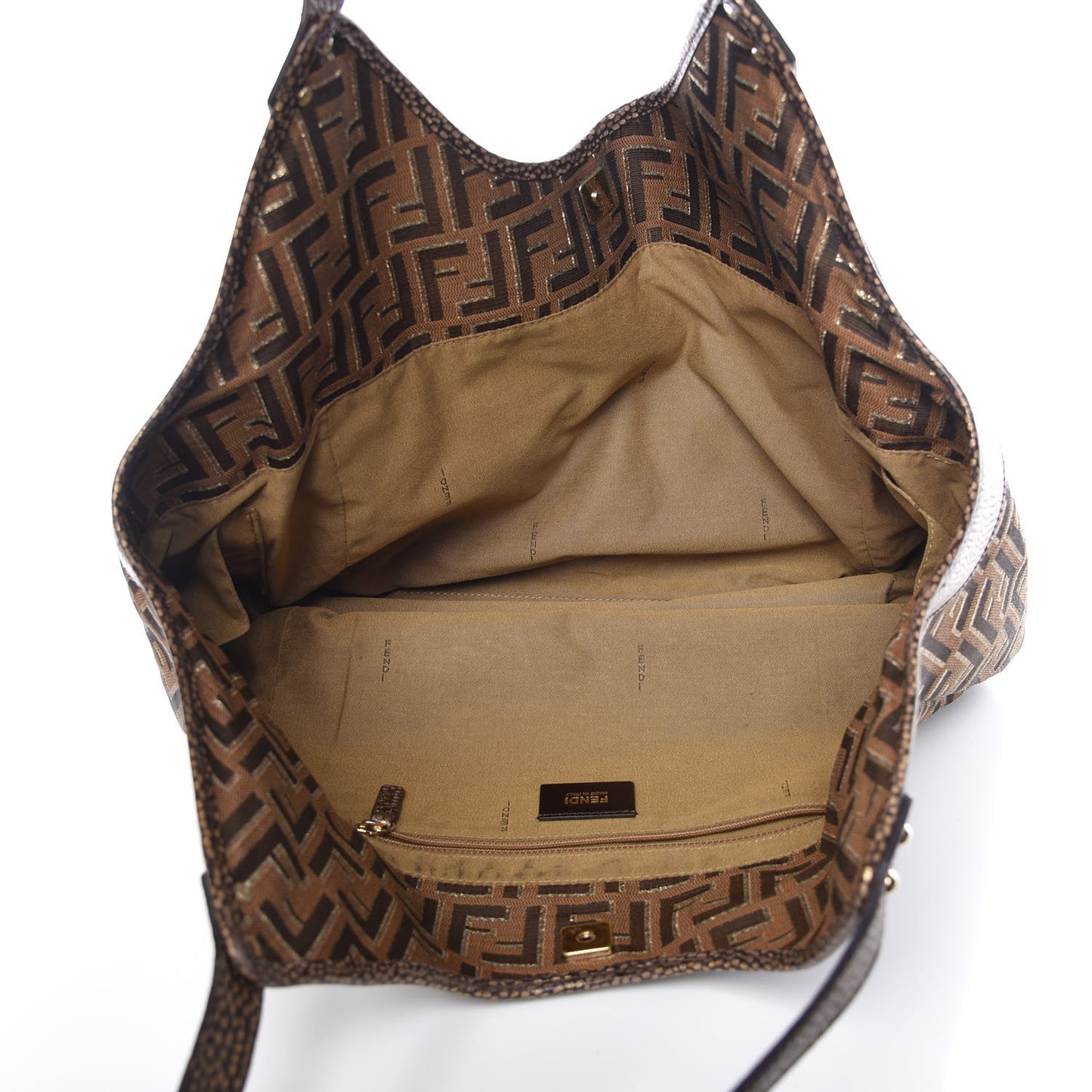 Zucca Vitello Large Chef Tote Tobacco Oro Moro