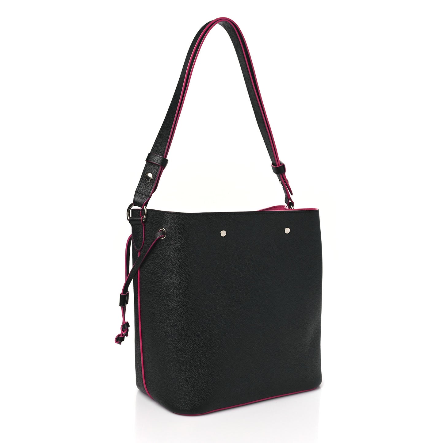 Calfskin Lockme Bucket Black