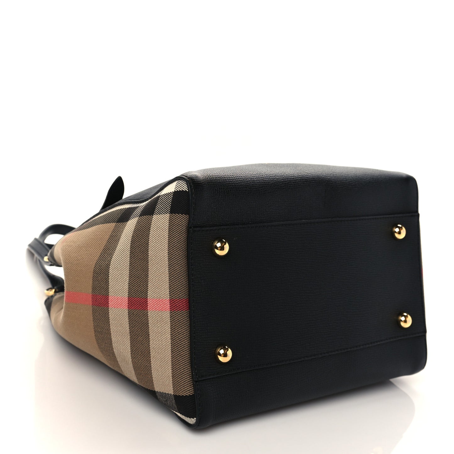 Grainy Calfskin House Check Small Canterbury Black