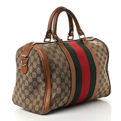 Gucci Monogram Vintage Web Medium Boston Tobacco 3 of 16