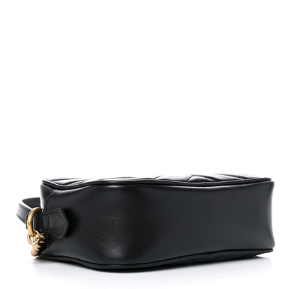 Gucci Calfskin Matelasse Mini GG Marmont Chain Shoulder Bag Black 4 of 12