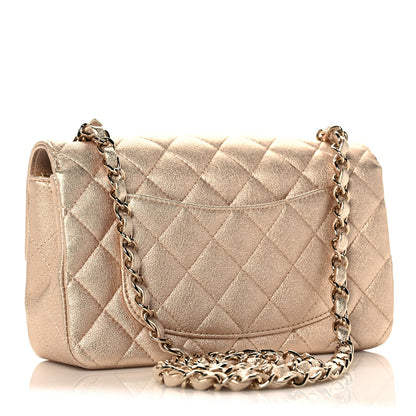 Chanel Metallic Lambskin Quilted Mini Rectangular Flap Gold 3 of 11