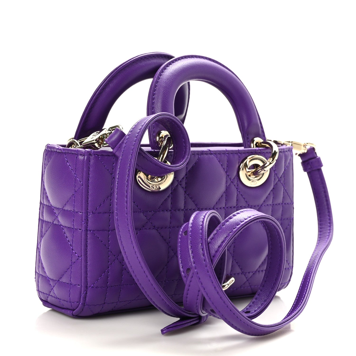 Christian Dior Lambskin Cannage Micro Lady D-Joy Purple 3 of 8