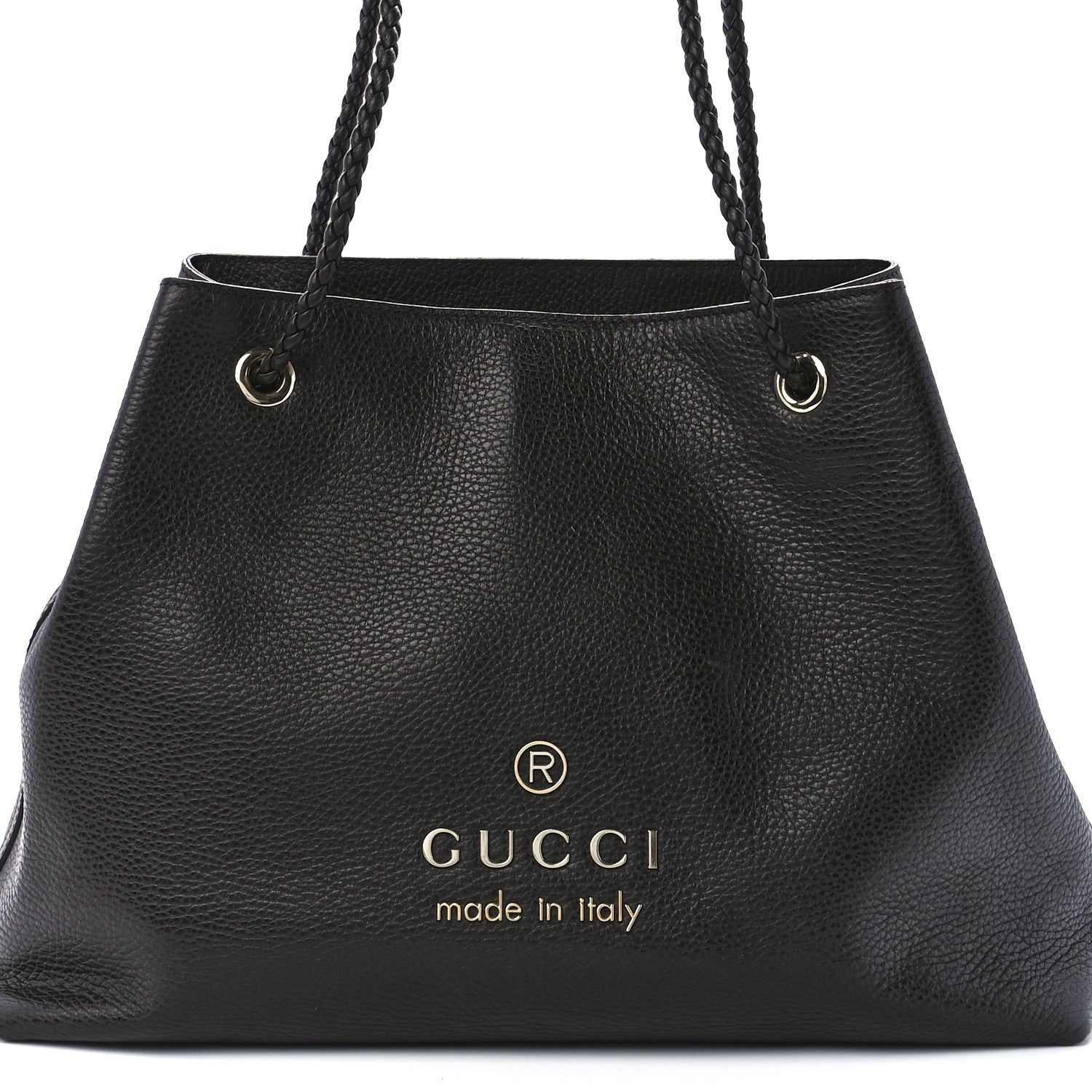 Gucci Calfskin Medium Braided Handle Gifford Tote Dark Brown 10 of 13