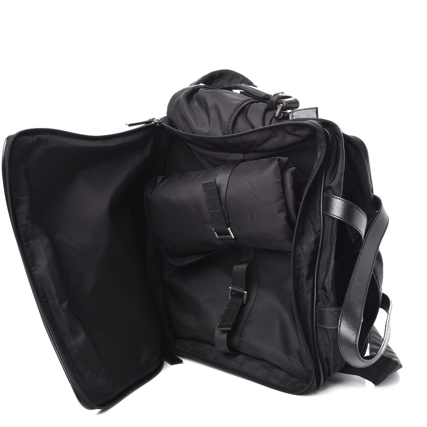 Tessuto Nylon Vela Diaper Bag Black