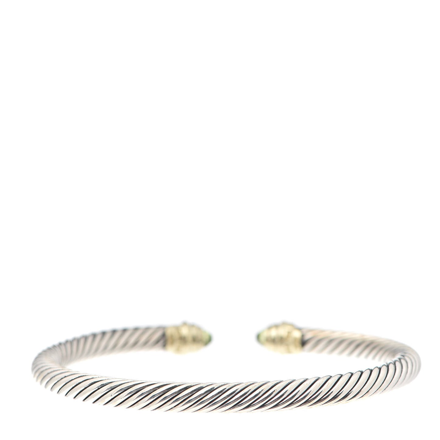 Sterling Silver 14K Yellow Gold Peridot 5mm Cable Classics Petite Color Bracelet