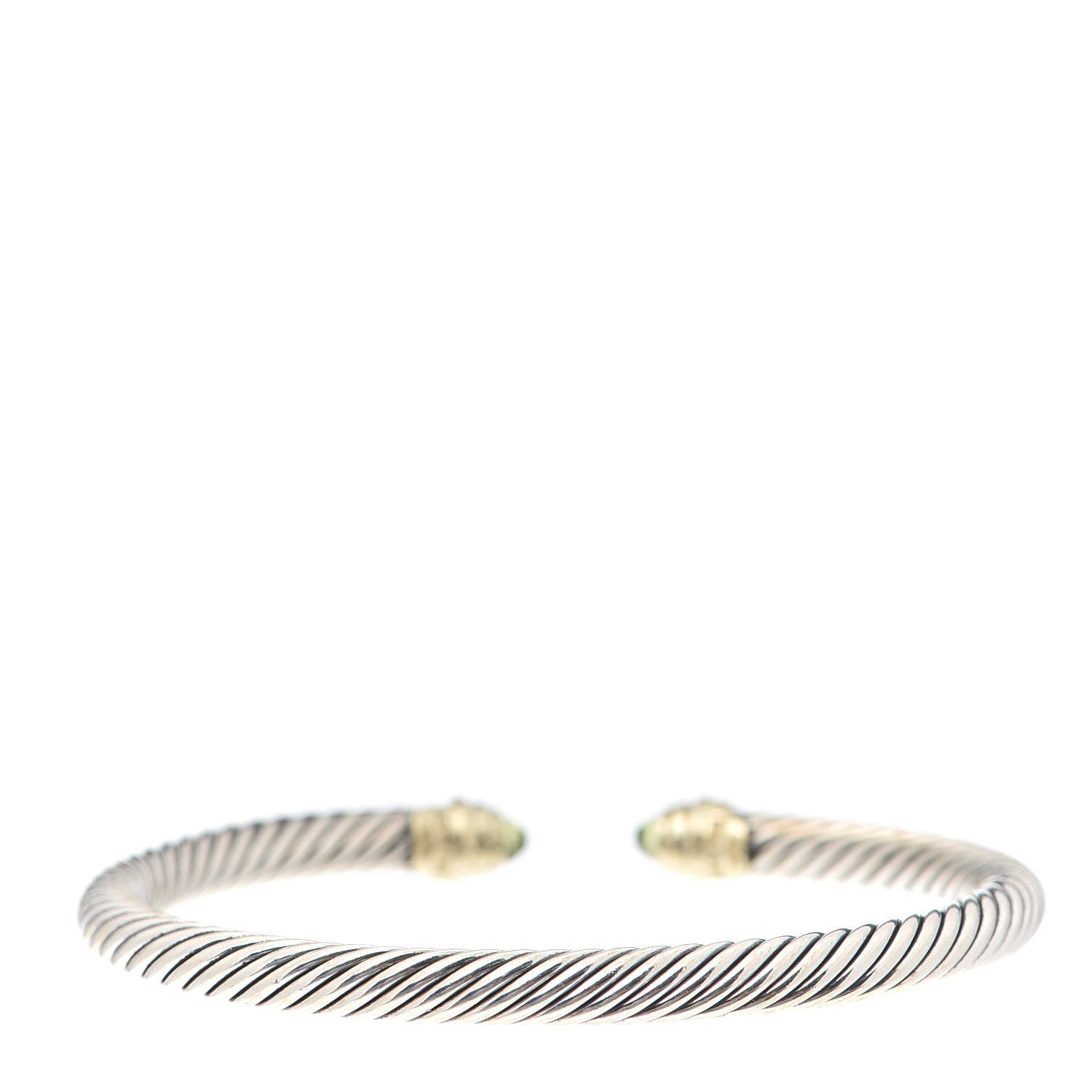 David Yurman Sterling Silver 14K Yellow Gold Peridot 5mm Cable Classics Petite Color Bracelet 3 of 4