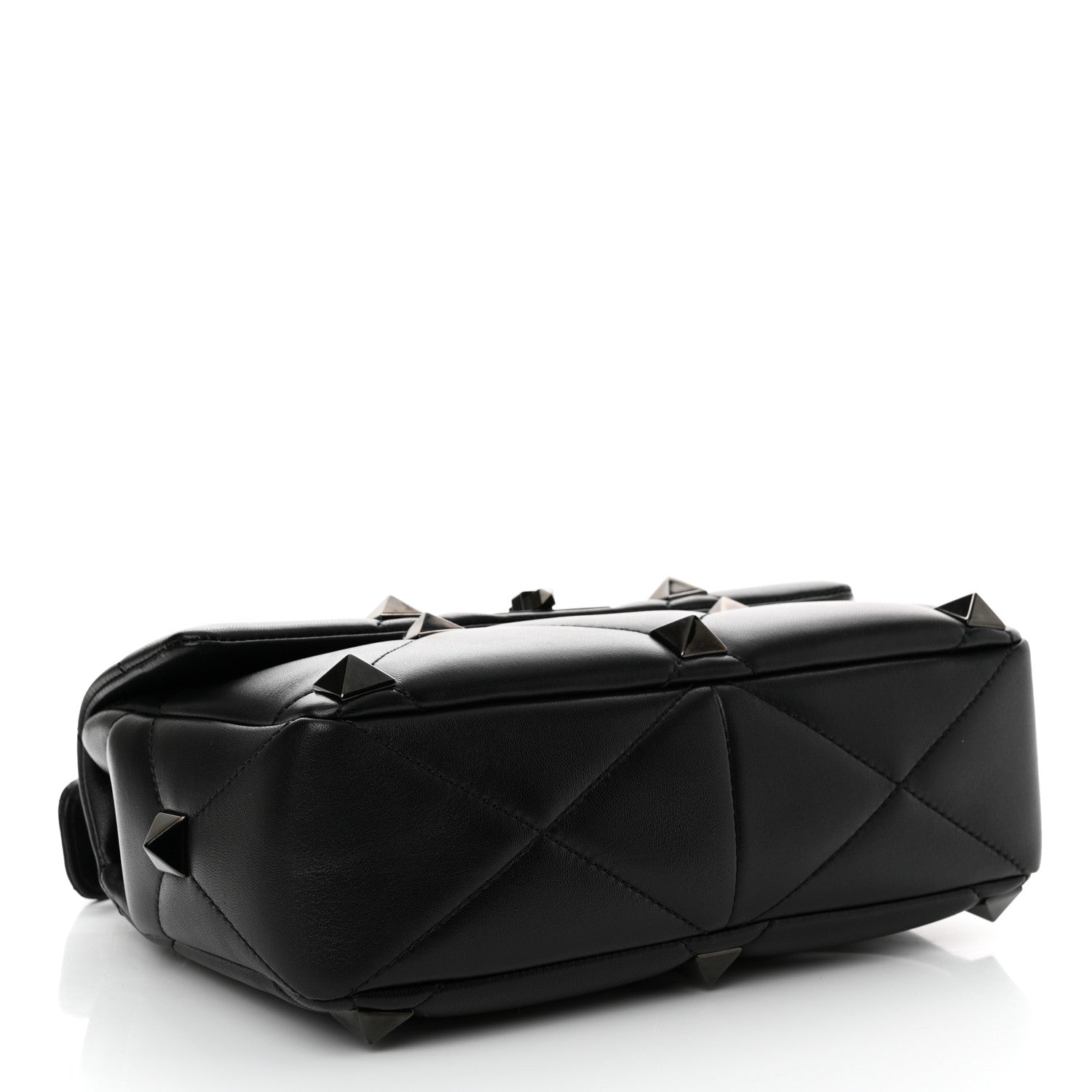 Valentino Garavani Nappa Monochrome Large Roman Stud Shoulder Bag Black 4 of 10