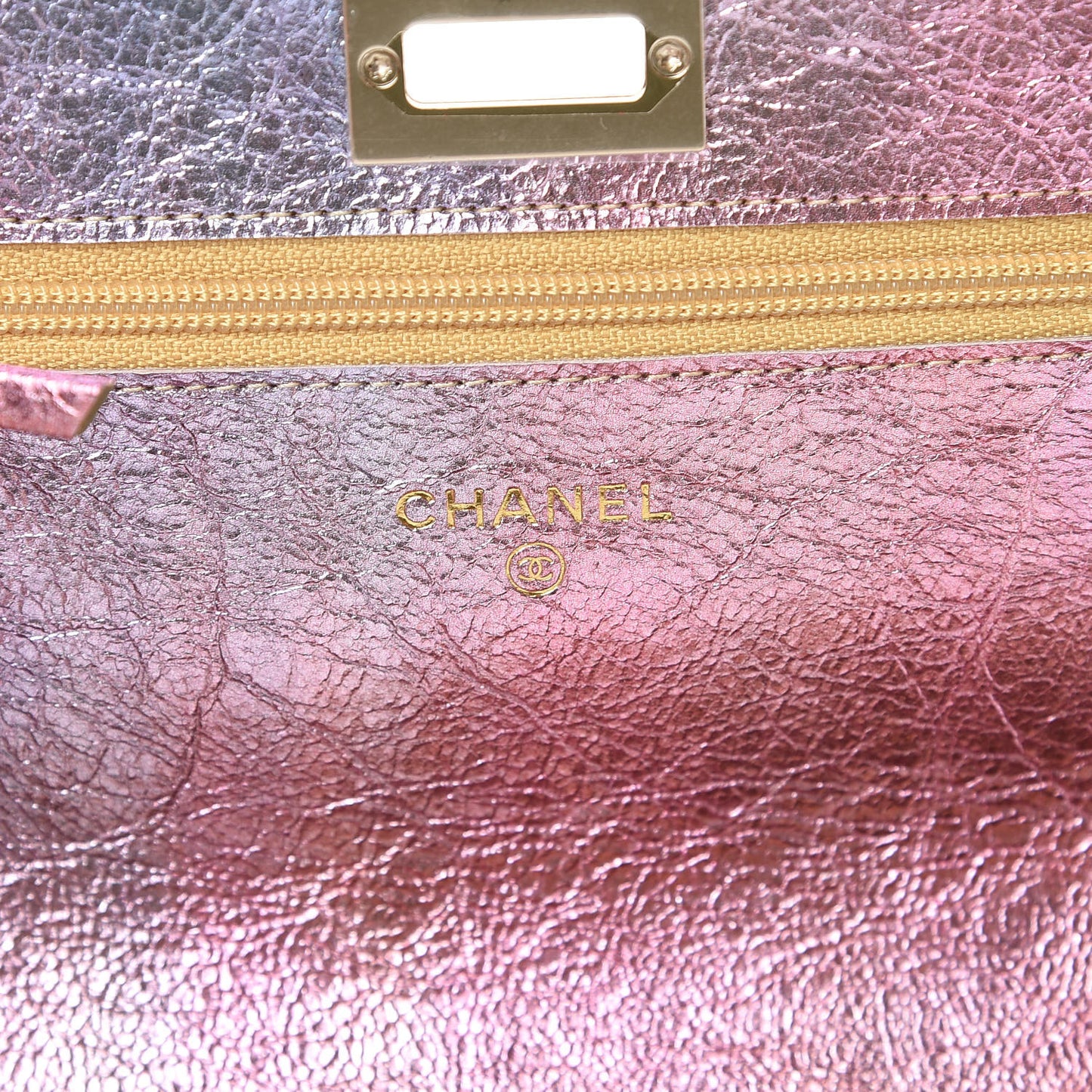 Metallic Goatskin Quilted 2.55 Reissue Wallet on Chain WOC Multicolor