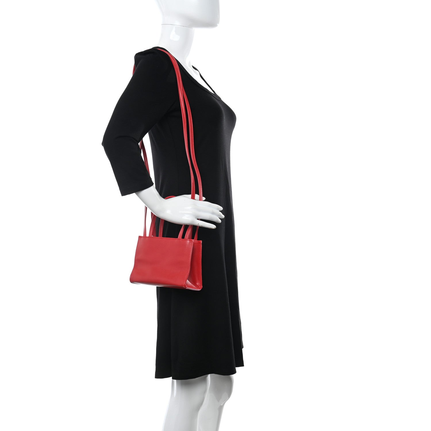 Telfar Vegan Leather Small Shopping Bag Red 2 of 9