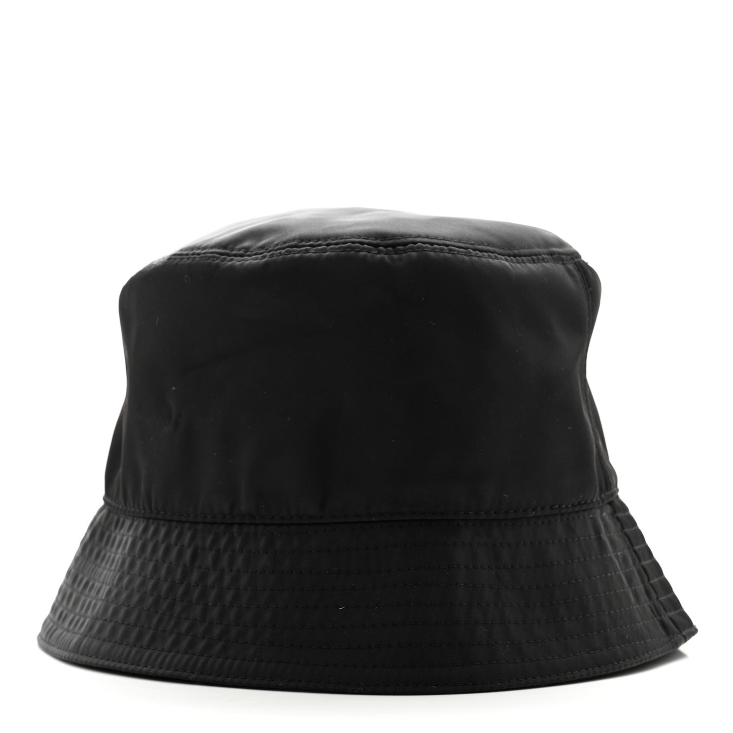 Nylon Metal Triangle Logo Womens Bucket Hat M Black